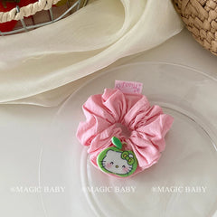 Fashion Cute Animals Kitty Cat Scrunchies for Baby Girls Solid Color Trendy Hair Tie for Kids Children Hair Accessories in Stock