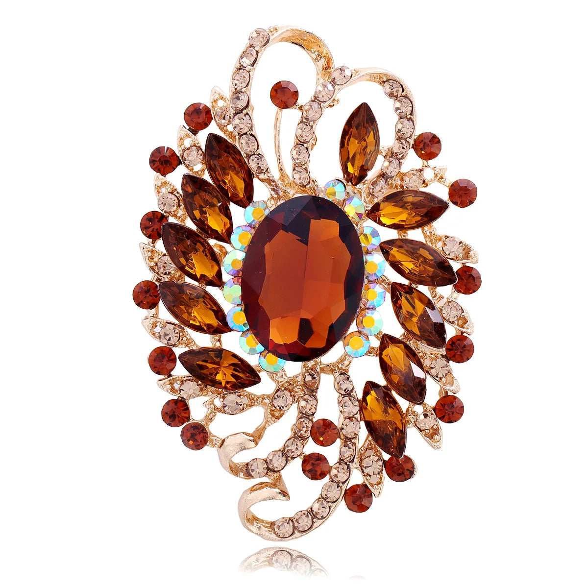 Fashion Rhinestone Glitter Sparking Dainty Brooches for Girls Glamorous Vintage Pins Jewelry for Women Ladies Accessories