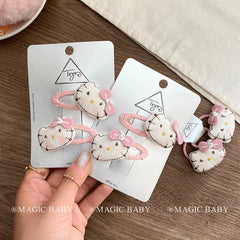 Cute Kitty Cat Cartoon Hair Clips for Baby Girls Sweet Princess Kawaii Snap Clips for Kids Children Hair Accessories in Stock