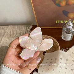 2025 Hot Sale Women's Hair Claws Acetate Flower Shape Sweet Rhinestone Decorative Creative Design Hair Clips Accessory for Daily