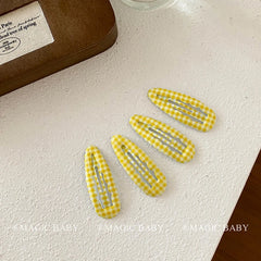 Cute Sweet Kawaii 5cm Hair Clips Baby Girls Simple Plaid Dot Fashion Minimalistic Snap Clips Kids Children Party Hair