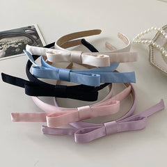Classic Solid Color Bowknot Head Band for Girls Fashion Sweet Trendy Cute Elegant Hair Band for Women Ladies Hair Accessories
