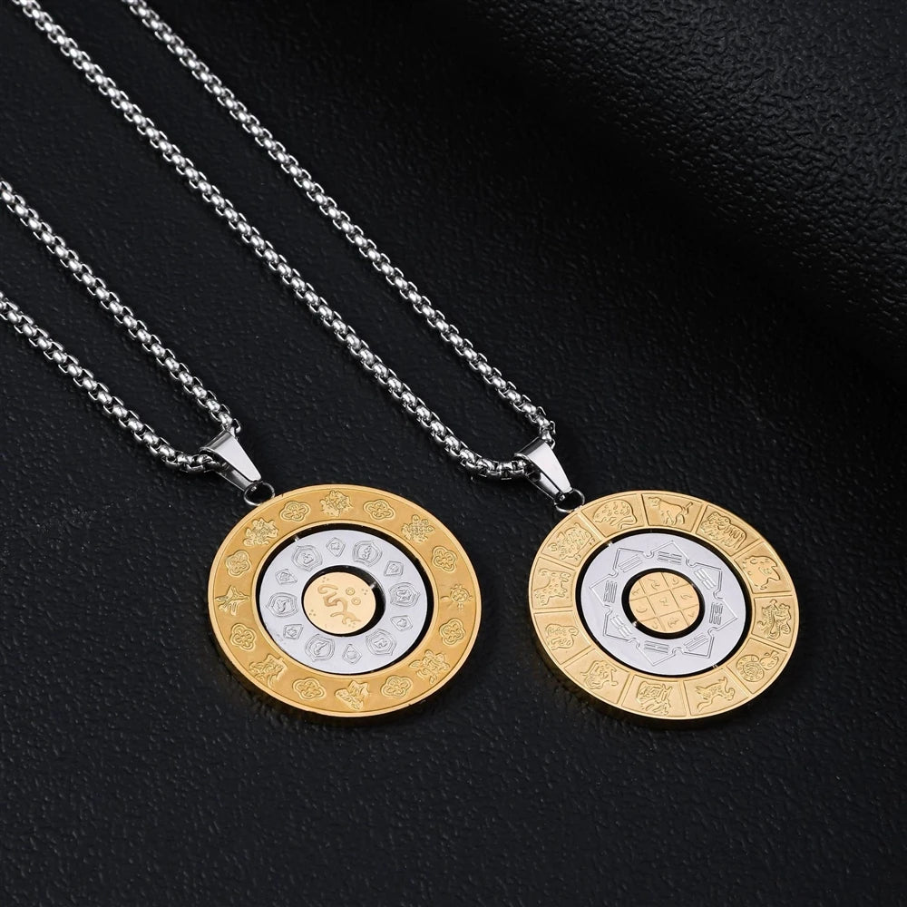 Fashional Classic Modern Necklace Circle Zodiac Sign Glamorous Trendy Charm Jewelry for Women Lady Female  Accessories Wholesale