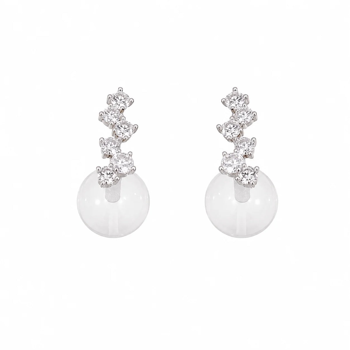 Fashion Crystal S925 Silver Cubic Zirconia Drop Earrings for Girls Simple Minimalistic Jewelry for Women Ladies Wholesale Bulk