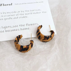 Women Leopard Print Decorative Small Hoop Earring Fashion Elegant Glamorous Trendy Wholesale Jewelry Accessories for Daily Use