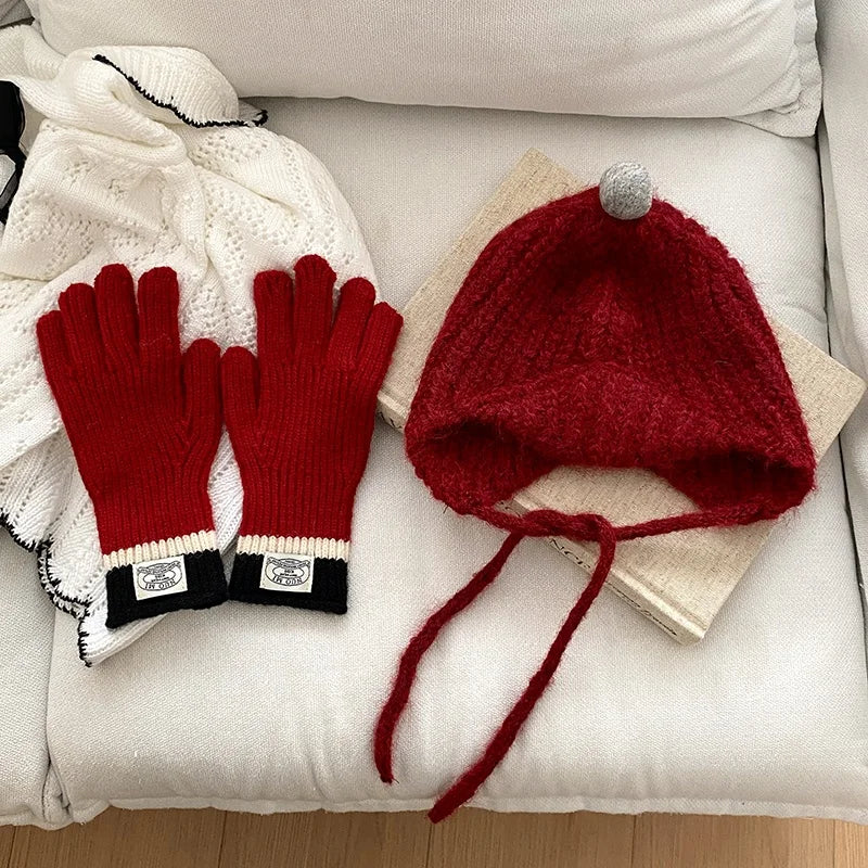 Solid Color Festival Fashion Gloves Hair Band for Baby Girls Cute Sweet Head Band Hat for Kids Children Hair Accessories Chic