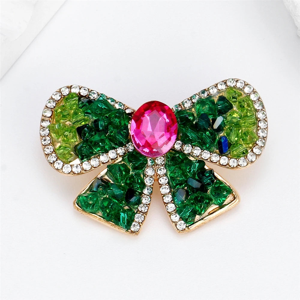 Fashion Glitter Classic Bowknot Sweet Brooches for Girls Trendy Elegant Dainty Pins Jewelry for Women Ladies Accessories Luxury