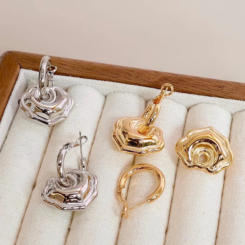 Fashion Trendy Chic Simple Classic Hoop Earrings for Girls Elegant Art Deco Charms Jewelry for Women Ladies Accessories OOTD