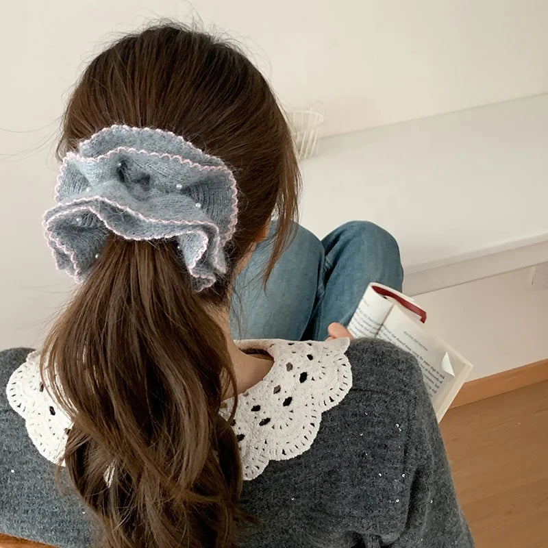 Fashion Elegant Simple Solid Color Scrunchies Minimalistic Hair Ties for Women Ladies Hair Accessories Chic Chinese Supplier