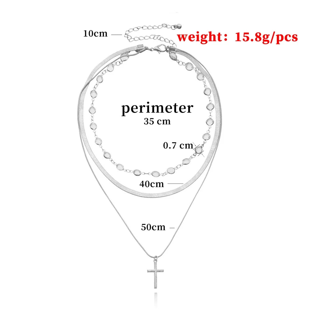 Fashion Cross Sweet Trendy Layered Wearing Necklaces for Girls Stylish Simple Minimalistic Jewelry for Women Ladies Accessories