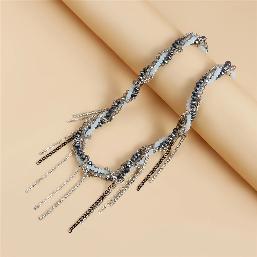 Fashion Beads Tassel Layered Wearing Necklaces for Girls Sweet Spicy Jewelry for Women Ladies Accessories Chinese Supplier