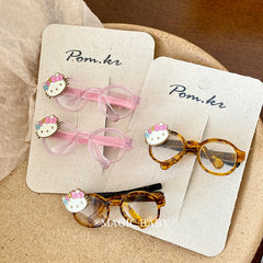 Sweet Cute Alloy Glasses Kitty Cat Animals Hair Clips Trendy Hair Accessories for Baby Girls' Parties