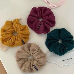 Women Solid Color High Elastic X-Large Hair Ties Fashion Elegant Autumn Winter Warm Bulk in Stock Ponytail Scrunchies for Female