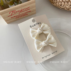 Girly Aesthetic Small Bowknot Solid Color Alligator Sweet Fashion Cute Wholesale in Stock Hairpins Accessories for Kids Children