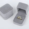 The opening is adjustable. / gold ring with a box