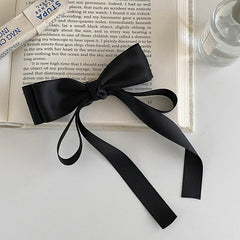 Elegant Trendy Customized Fabric Hair Claws Barrette Clips Hot Sale Black Solid Color Ribbon Bowknot for Women for Party Daily