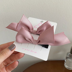 Girly Aesthetic Bowknot Alligator Hair Clips Medium Solid Color Fashion Sweet Children's Daily Use Wholesale Stock Made of Metal