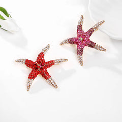 Fashion Star Sweet Glitter Rhinestone Brooches for Girls Elegant Trendy Glamorous Pins Jewelry for Women Ladies Accessories