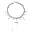 steel color necklace