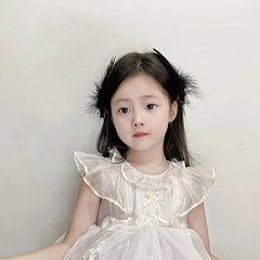 Classic Ballet Solid Color Feather Imitation Pearl Hair Clips for Baby Girls Fashion Alligators for Kids Child Hair Accessories