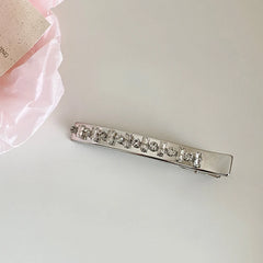 Women 2025 Hot Sale Silver Imitation Pearl Rhinestone Alligator Clips Elegant Simple Chic in Stock Hairpin Accessories for Girls
