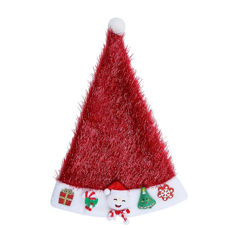 2025 Christmas Classic Santa Claws Sweet Hat for Baby Girls Cute Fashion Hair Accessories for Kids Children Chinese Supplier