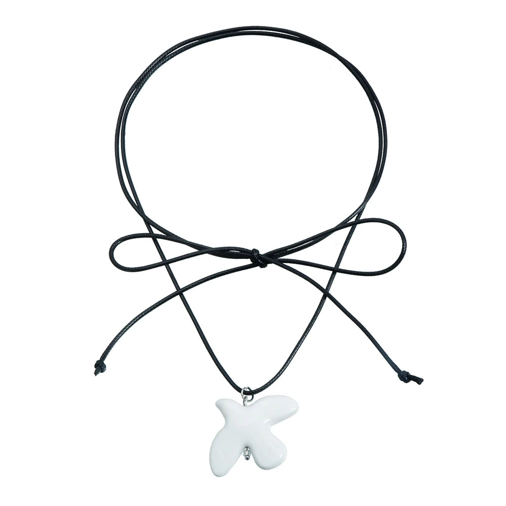Sweet Sweater Chains for Girls Animals White Dove Stylish Necklaces for Girls Bowknot Choker Fashion Jewelry for Women Ladies