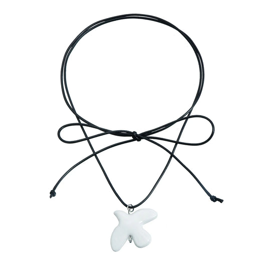 Sweet Sweater Chains for Girls Animals White Dove Stylish Necklaces for Girls Bowknot Choker Fashion Jewelry for Women Ladies