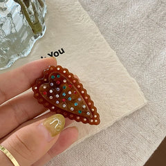 Sweet Cute Heart Shaped Hair Clips for Girls Dot Graceful Elegant Allifgators for Women Ladies Hair Accessories Trendy Stylish