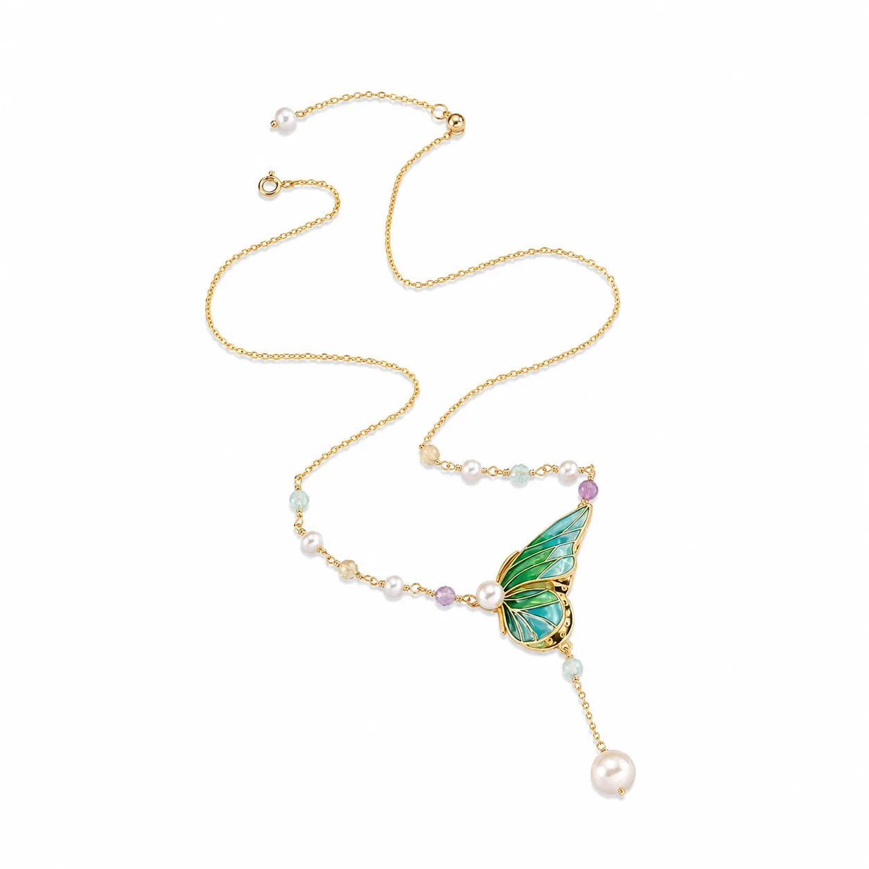 Fashion Butterfly Flower Copper 18K Gold Plated Necklaces for Girls Elegant Trendy Jewelry for Women Ladies Wholesale Bulk