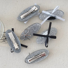 Fashion Sweet Cute Glitter Sparkle Hair Clips for Women Bowknot Elegant Trendy Alligator for Women Ladies Hair Accessories