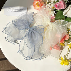 Brand New Lustrous Tulle Bowknot Hair Clips for Girls Solid Color Sweet Fashion Chic Barrette for Women Ladies Hair Accessories