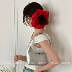 Lustrous Elegant Fashion Scrunchies Stylish Solid Color Hair Ties for Girls and Women Sweet New Design Hair Accessories
