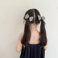 Girls Dots Grey Bowknot Elastic Small Hair Ties Fashion Elegant Cool Wholesale in Stock Scrunchies for Children Kids Daily Use