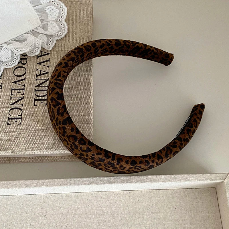 Women Brown Crom Wide Slim Hairbands Fashion Vintage Chic Autumn Winter Headbands Scrunchies Set Accessories for Female Causal