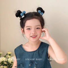 Sweet Cute Bowknot Ball Scunchies for Baby Girls Fashion Chic Elegant Hair Ties for Kids Children Hair Accessories in Stock