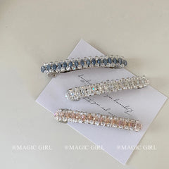 Chic Glitter Sparkle Alloy Hair Clips for Women and Girls Elegant Rhinestone Luxurious Barrette Trendy Party Hair Accessories
