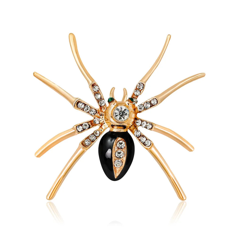 Fashion Glitter Spider Luxury Sparkle Brooches for Girls Stylish Pins Jewelry for Women Ladies Accessories Wholesale Hot Sale