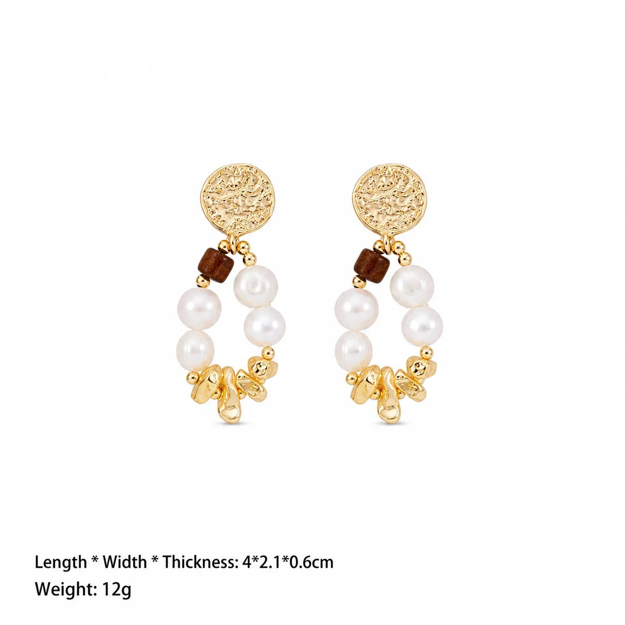 Fashion S925 Silver Freshwater Pearl Wood Copper 18K Gold Plated Drop Earrings for Girls Sweet Jewelry for Women Ladies Bulk