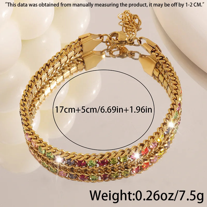 Fashion Elegant Glitter Chain Bracelet Stainless Steel Vintage Classic Retro Trendy Jewelry for Women Accessories Wholesale