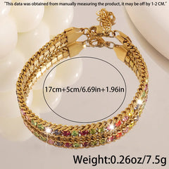 Fashion Elegant Glitter Chain Bracelet Stainless Steel Vintage Classic Retro Trendy Jewelry for Women Accessories Wholesale