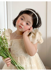 Classic Simple Glitter Sparkle Imitation Pearl Headband Stylish Hair Accessories for Kids Teens Children