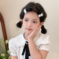 Kids Star Heart Bowknot Decorative Black Snap Clips Hair Ties Sets Fashion Elegant in Stock Scrunchies Hairpins Accessories