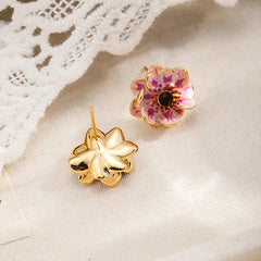 Female Flower Shape White Crystal Rhinestone S925 Silver 18k Gold-plated Stud Earring Low MOQ in Stock Jewelry for Women Daily