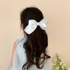 Gilry Elegant Bowknot Barrette Clips Fashion Solid Color Hairpins Accessories for Children's Daily School Sports Made of Fabric