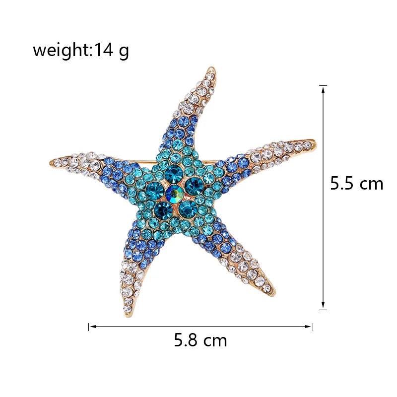 Fashion Star Sweet Glitter Rhinestone Brooches for Girls Elegant Trendy Glamorous Pins Jewelry for Women Ladies Accessories
