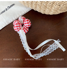 Flower Fashion Ribbon Lace Scrunchies for Baby Girls Sweet Cute Kawaii Hair Ties for Kids Children Hair Accessories in Stock