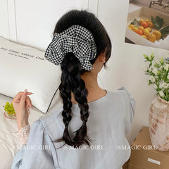 Classic Black White Plaid Simple Scrunchies for Girls Chic Fashion Trendy Vintage Hair Ties for Women Ladies Hair Accessories
