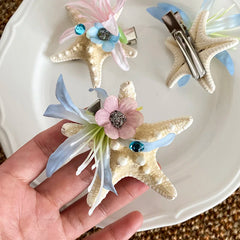Hot Sale Starfish Flowers Small Decorative Alligator Clips Trendy Hawaiian Wholesale in Stock Hairpins Accessories for Women