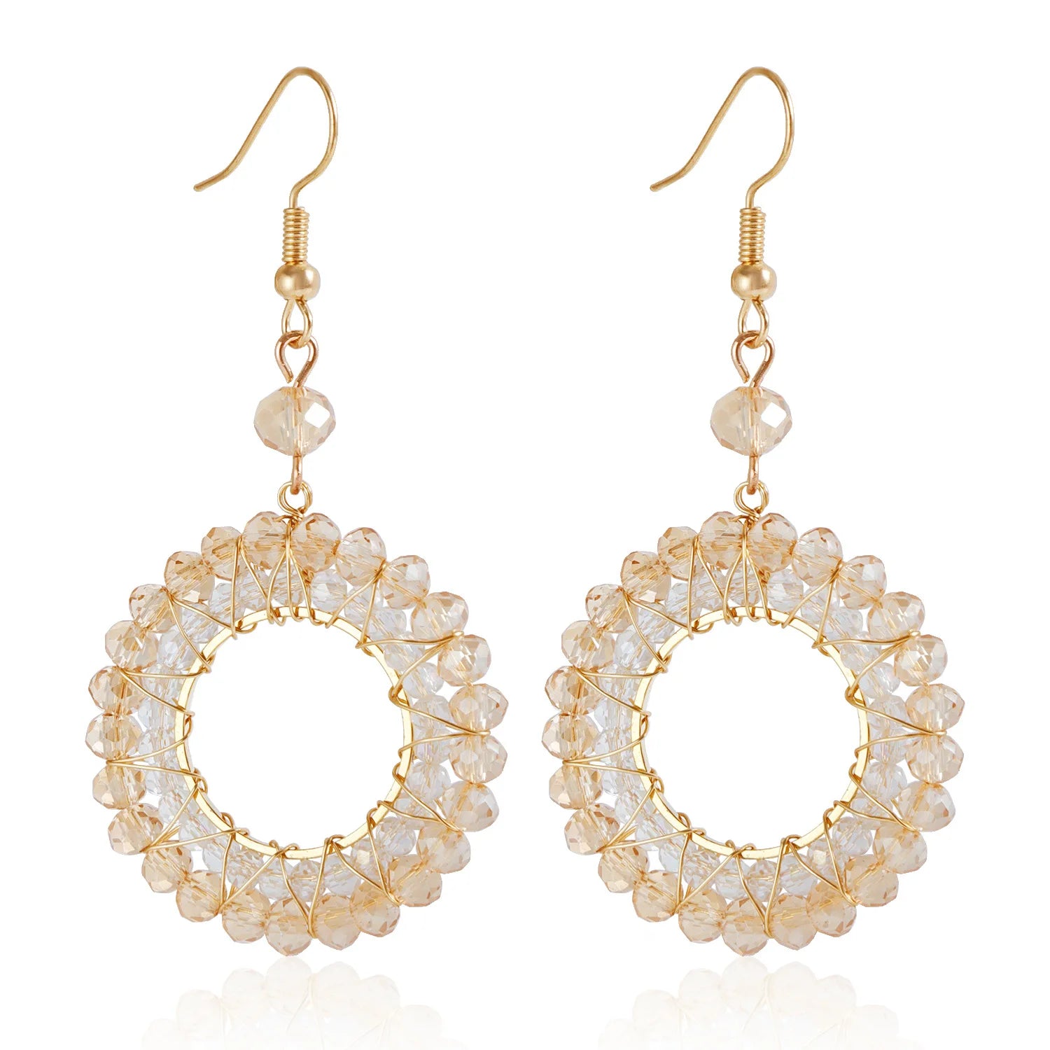 Fashion Rhinestone Sweet Elegant Trendy Drop Earrings for Girls Stylish Cute Jewelry for Women Ladies Hoop Accessories Wholesale